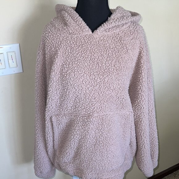 American Eagle Outfitters Tops - American Eagle Outfitters Sherpa pullover hoodie Dusty Pink Size Medium